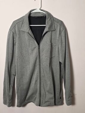 7 Diamonds Commuter Jacket Large Gray Stretch Zip Front Lightweight Performance